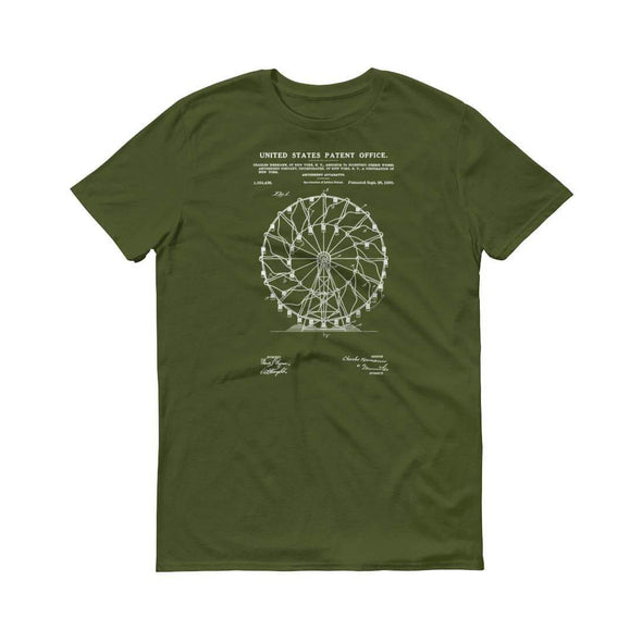 1920 Ferris Wheel Patent T-Shirt - Ferris Wheel T-Shirt, Carnival T-Shirt, Circus T-Shirt, Vintage Art T-Shirt, Amusement Park T-Shirt Shirts mypatentprints 3XL Black 