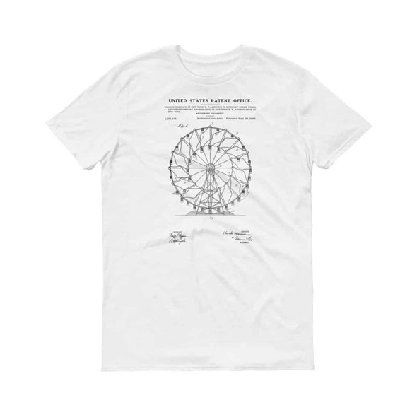1920 Ferris Wheel Patent T-Shirt - Ferris Wheel T-Shirt, Carnival T-Shirt, Circus T-Shirt, Vintage Art T-Shirt, Amusement Park T-Shirt Shirts mypatentprints 
