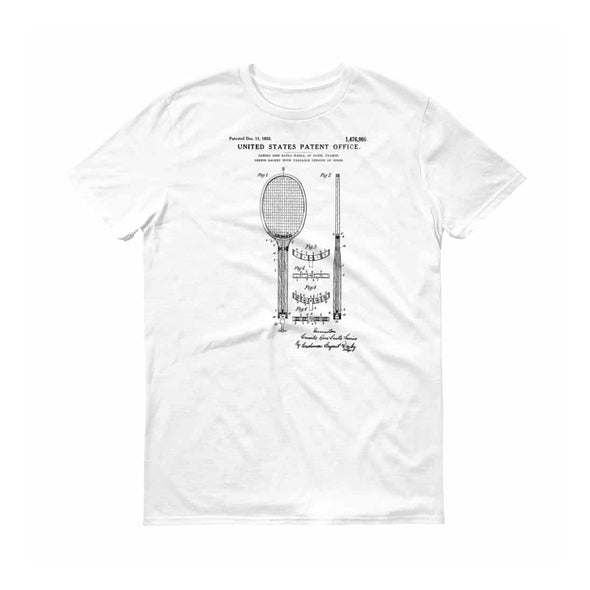 1923 Tennis Racket Patent T-Shirt - Tennis t-shirt, Tennis Patent, Patent shirt, Old Patent T-Shirt, Tennis Gift, Vintage Tennis