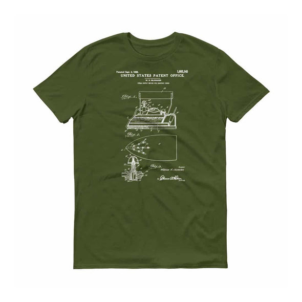 1924 Steam Iron Patent T-Shirt - Vintage Patent Shirt, Vintage Iron, Steam Iron T-Shirt, Electric Iron Patent, Old Appliance Patent T-Shirt Shirts mypatentprints 