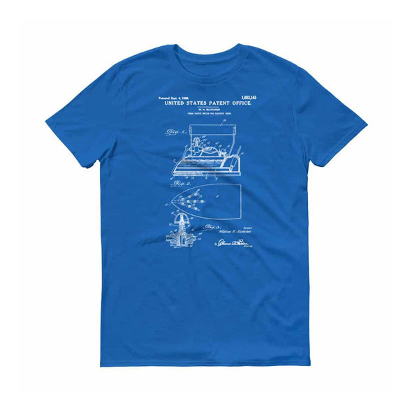 1924 Steam Iron Patent T-Shirt - Vintage Patent Shirt, Vintage Iron, Steam Iron T-Shirt, Electric Iron Patent, Old Appliance Patent T-Shirt Shirts mypatentprints 
