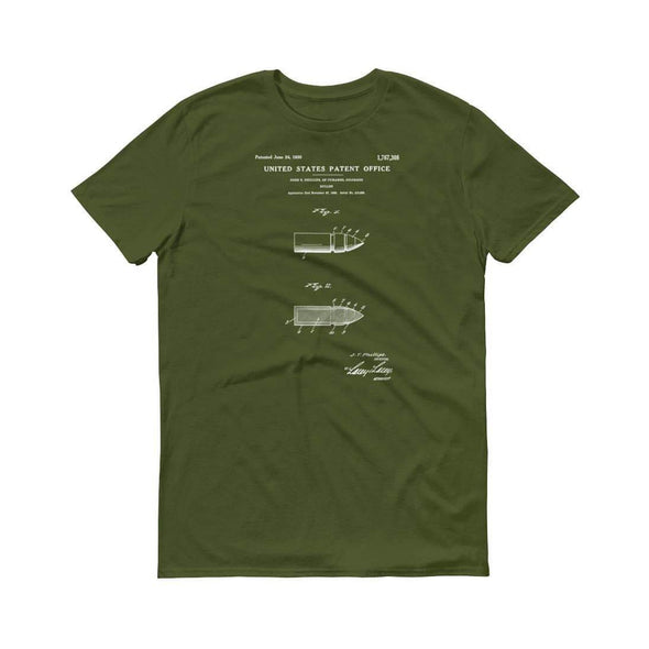 1930 Bullet Patent T-Shirt - Bullet T-Shirt, Old Patent T-shirt, Firearm T-shirt, Weapon Patent, Gun Patent, Ammunition T-Shirt Shirts mypatentprints 3XL Black 