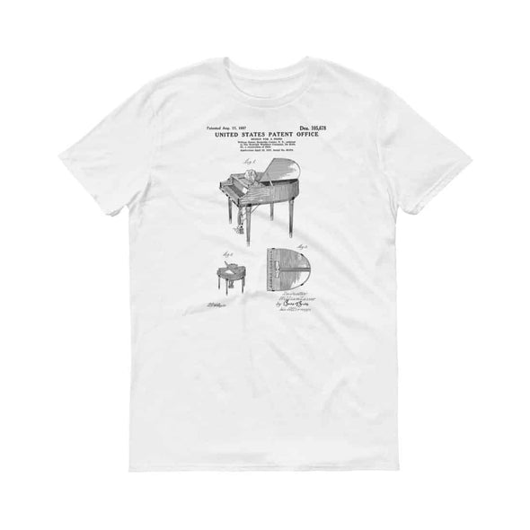 1937 Wurlitzer Piano Patent T-Shirt - Wurlitzer Piano T-Shirt, Wurlitzer T-Shirt, Musician Shirt, Music Art, Piano T-Shirt, Musician Gift Shirts mypatentprints 