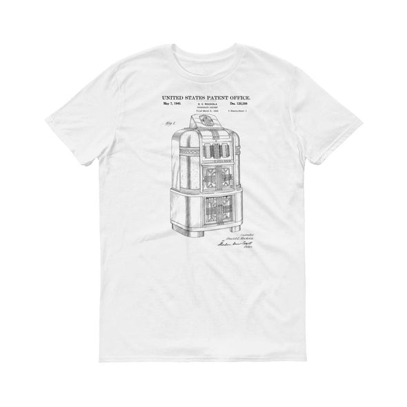 1940 Jukebox Patent T-Shirt - Jukebox T-Shirt, Vintage Jukebox, Jukebox Blueprint T-Shirt, Rock-Ola T-Shirt, Music Buff Gift, Vintage Record Shirts mypatentprints 