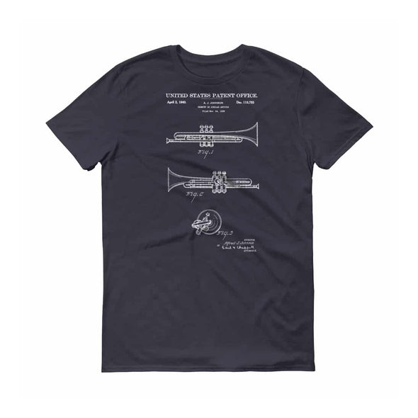 1940 Trumpet Patent T Shirt - Patent Shirt, Musician Shirt, Music Art, Trumpet T Shirt, Musician Gift, York Trumpet, Band Director Gift