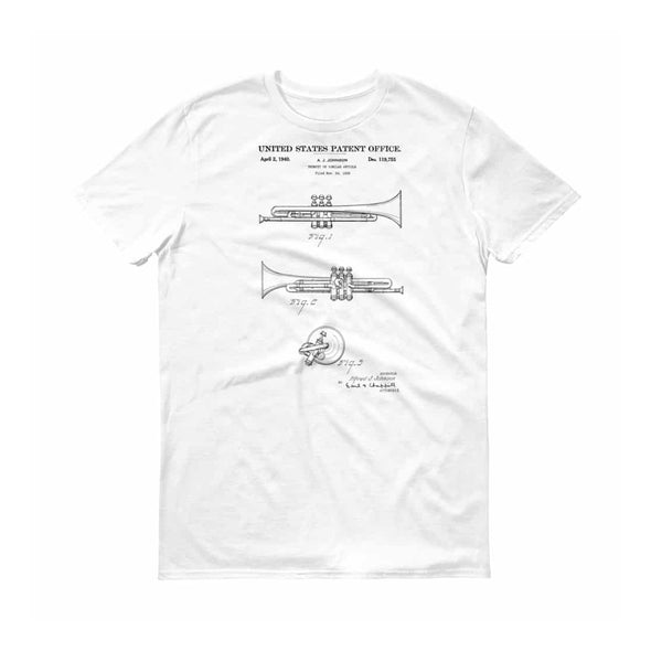 1940 Trumpet Patent T Shirt - Patent Shirt, Musician Shirt, Music Art, Trumpet T Shirt, Musician Gift, York Trumpet, Band Director Gift