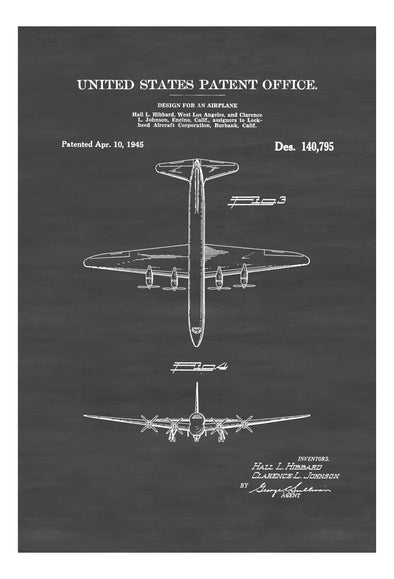 1945 Lockheed Airplane Patent - Airplane Blueprint, Pilot Gift, Airplane Poster, Vintage Aviation, Airplane Art, Aircraft Decor, Lockheed Art Prints mypatentprints 5X7 Blueprint 