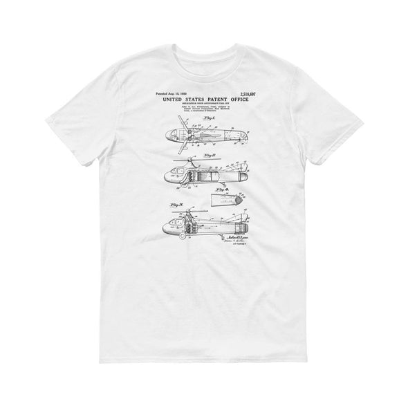 1950 Helicopter Patent T-Shirt - Aviation T-Shirt, Patent t-shirt, Old Patent T-shirt, Helicopter T-shirt, Pilot Gift, Chopper T-Shirt Shirts mypatentprints 