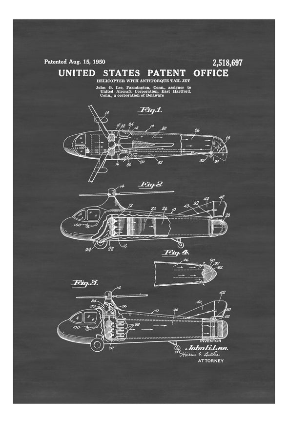 1950 Helicopter Patent - Vintage Helicopter, Helicopter Blueprint, Aviation Art, Pilot Gift, Aircraft Decor, Helicopter Poster, Chopper