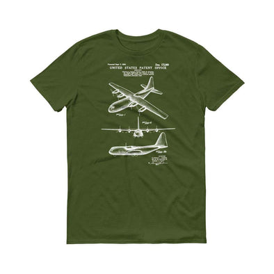1954 Lockheed C-130 Hercules Airplane Patent T-Shirt - C-130 Airplane Shirt, Aviation t-shirt, Airplane t-shirt, Pilot Gift, C-130 T-Shirt Shirts mypatentprints 3XL Black 