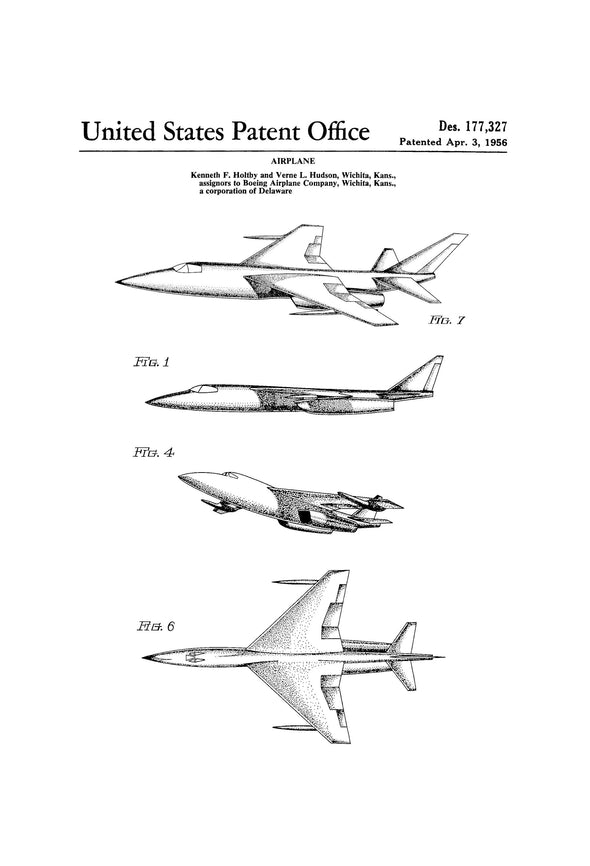 1956 Boeing Jet Patent - Airplane Blueprint, Pilot Gift, Airplane Poster, Vintage Aviation Art, Airplane Art, Boeing Patent, Military Jet Art Prints mypatentprints 