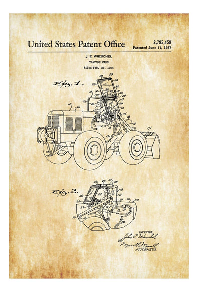 1957 Tractor Patent Print - Wall Decor, Tractor Decor, Tractor Art, Classic Car, Tractor Cab Patent, Equipment Patent, Tractor Blueprint mws_apo_generated mypatentprints Chalkboard #MWS Options 3384124827 