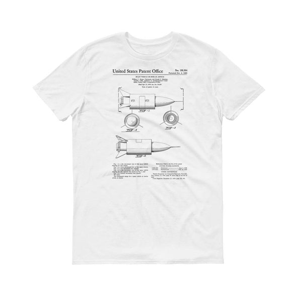 1960 Space Vehicle Patent T-Shirt - Space T-Shirt, Rocket T-shirt, Missile Shirt, Patent T-shirt, Space Vehicle T-shirt, Space Exploration Shirts mypatentprints 