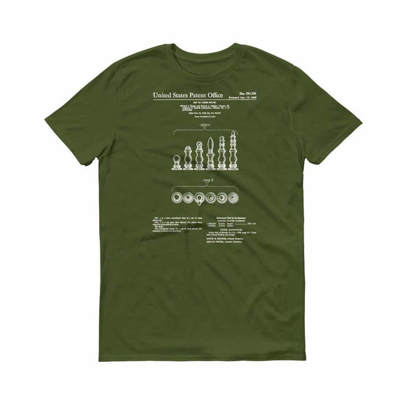 1966 Chess Piece Set Patent T Shirt - Chess Board Patent, Gamer Gift, Gamer Shirt, Chess T-Shirt, Chess Set T-Shirt, Chess Player Gift Shirts mypatentprints 3XL Black 