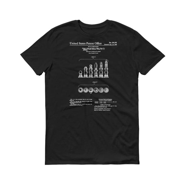 1966 Chess Piece Set Patent T Shirt - Chess Board Patent, Gamer Gift, Gamer Shirt, Chess T-Shirt, Chess Set T-Shirt, Chess Player Gift Shirts mypatentprints 