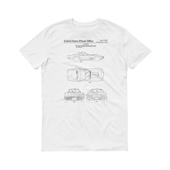 1968 Corvette Patent T-Shirt - Corvette T-Shirt, Classic Car T-Shirt, Patent Shirt, Old Patent t-shirt, Vintage Corvette T-Shirt, Vette Shirts mypatentprints 