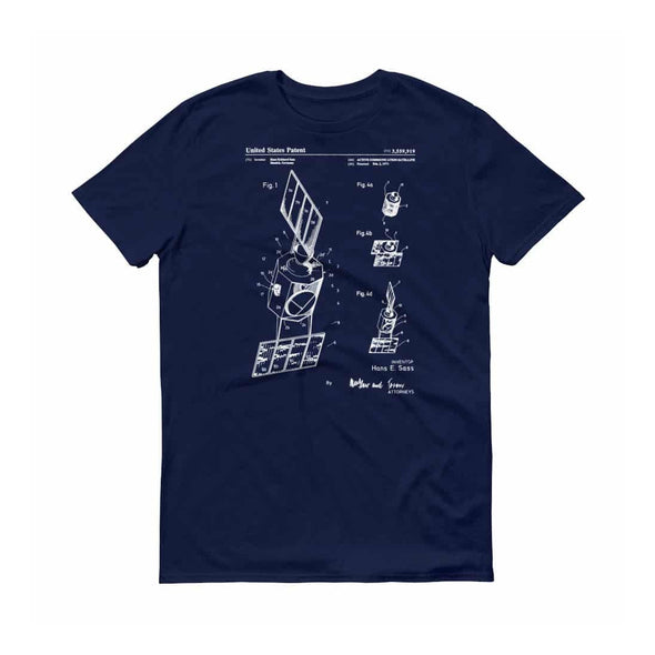1971 Communication Satellite Patent T Shirt - Satellite T-Shirt, Astronaut Shirt, Space T-Shirt, Spacecraft T-Shirt, Space Exploration Shirt Shirts mypatentprints 3XL Black 