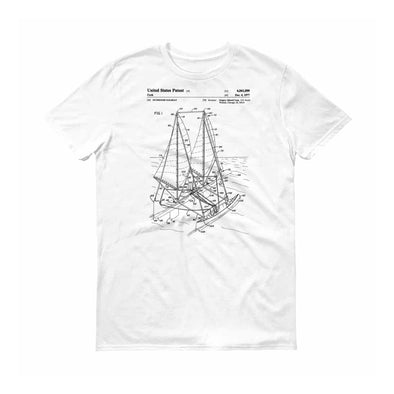 1977 Outrigger Patent T-Shirt - Naval Art, Sailor Gift, Patent Art, Outrigger Sailboat, Vintage Nautical, Sailing T-Shirt, Boating T-Shirt