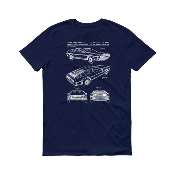 1986 Delorean Automobile Patent T-Shirt - Classic Car Shirt, Car Gift, Delorean T-Shirt, Car Shirt, Delorean Patent T-Shirt, Auto T-Shirt Shirts mypatentprints 3XL Black 