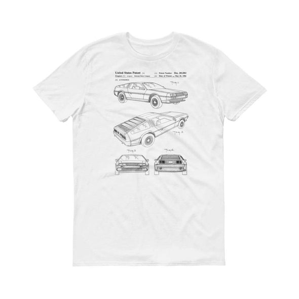 1986 Delorean Automobile Patent T-Shirt - Classic Car Shirt, Car Gift, Delorean T-Shirt, Car Shirt, Delorean Patent T-Shirt, Auto T-Shirt Shirts mypatentprints 