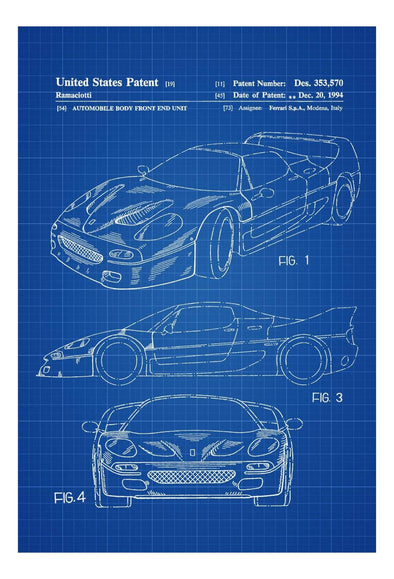 1994 Ferrari F40 Patent - Patent Print, Wall Decor, Automobile Decor, Automobile Art, Classic Car, Ferrari Patent mws_apo_generated mypatentprints Chalkboard #MWS Options 1539155310 