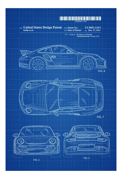 2011 Porsche 911 Patent - Patent Print, Wall Decor, Automobile Decor, Automobile Art, Sports Car, Porsche Decor mws_apo_generated mypatentprints Parchment #MWS Options 3815089462 