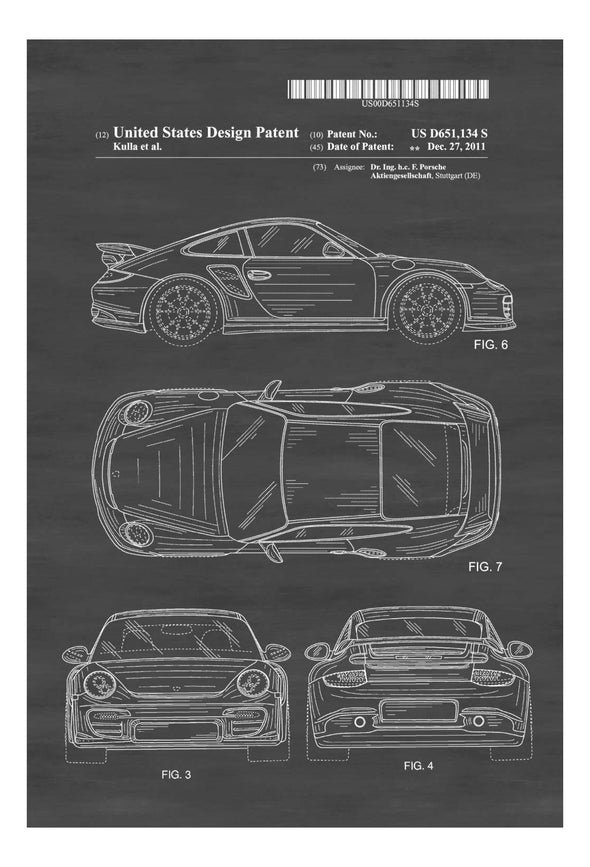 2011 Porsche 911 Patent - Patent Print, Wall Decor, Automobile Decor, Automobile Art, Sports Car, Porsche Decor