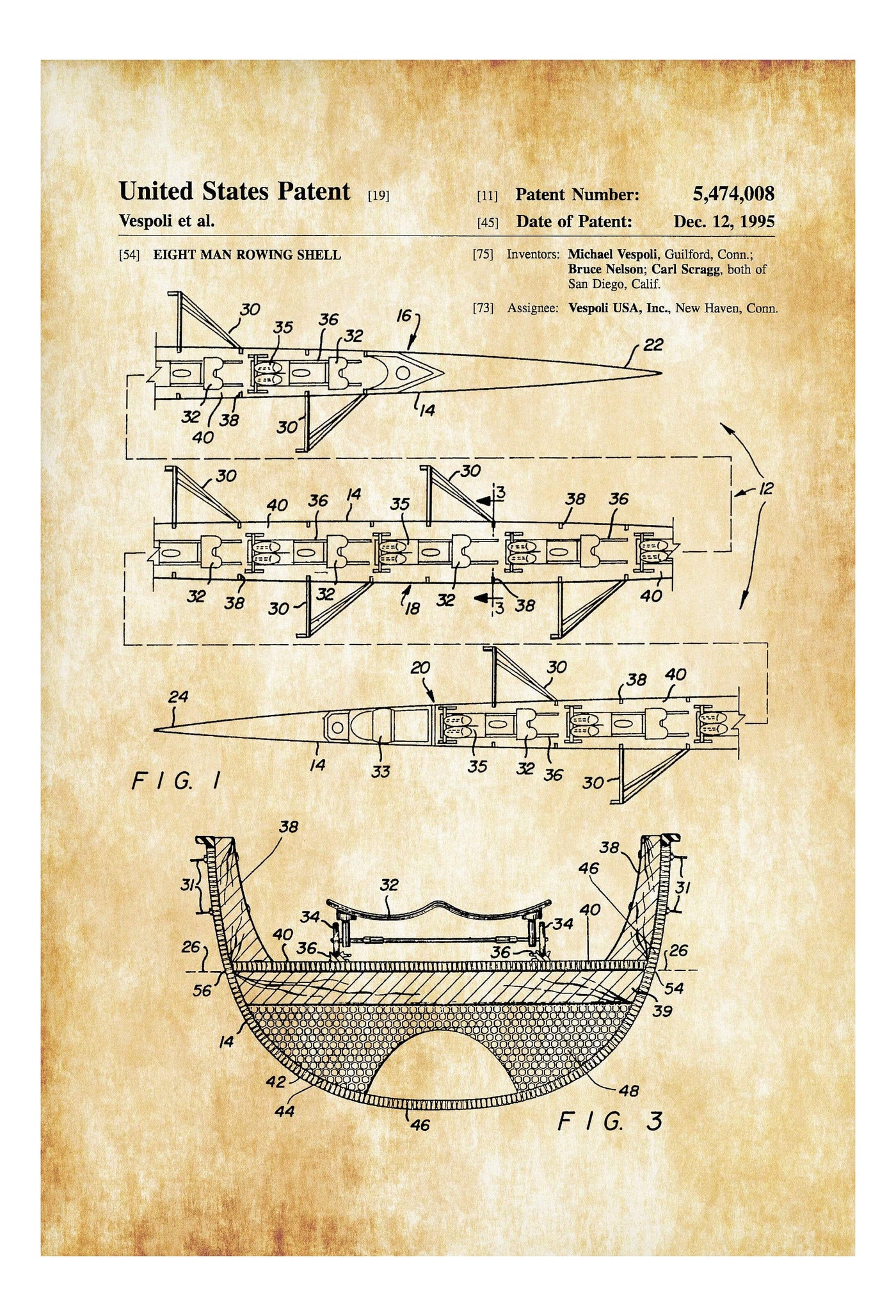 8 Man Rowing Shell Width 8 Man Rowing Shell Patent Print. Racing Boat Print and Boat Decor. Boa ...