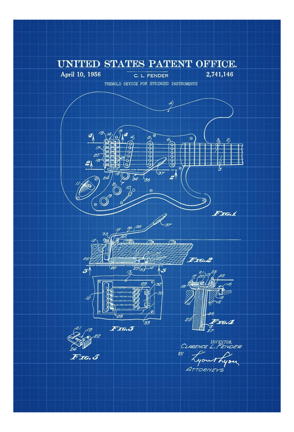 Fender Guitar Pick Up Patent - Patent Print, Wall Decor, Music Poster, Music Art, Musical Instrument Patent, Guitar Patent, Fender Art Prints mypatentprints 
