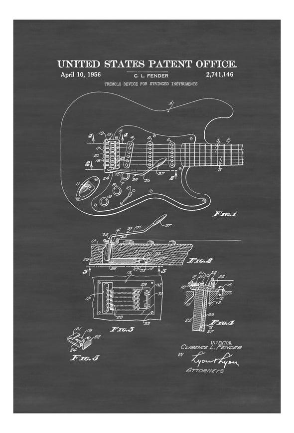 Fender Guitar Pick Up Patent - Patent Print, Wall Decor, Music Poster, Music Art, Musical Instrument Patent, Guitar Patent, Fender Art Prints mypatentprints 10X15 Parchment 