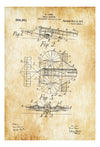 Aerial Machine Patent Print - Vintage Airplane, Airplane Blueprint, Airplane Art, Pilot Gift,  Aircraft Decor, Airplane Poster