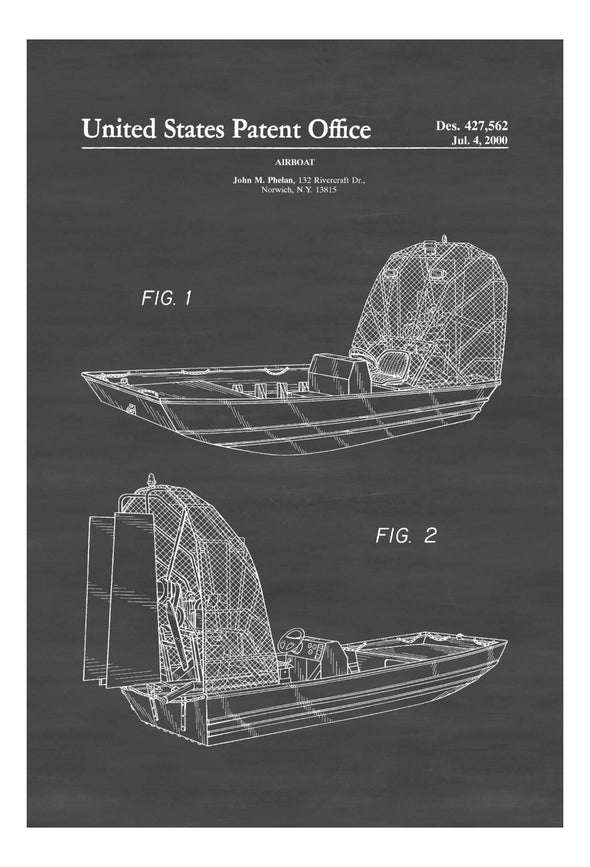 Airboat Patent - Patent Print, Vintage Nautical, Naval Art, Sailor Gift, Fishing Decor, Nautical Decor, Boating Decor, Bayou Boat Patent Art Prints mypatentprints 