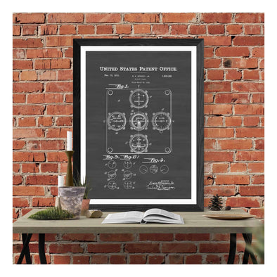 Aircraft Instrument Panel Patent Print 1931 - Airplane Instrument, Airplane Art, Pilot Gift, Flight Panel, Aircraft Decor, Airplane Poster Art Prints mypatentprints 10X15 Parchment 