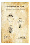 Antique Ring Patent - Vanity Décor, Fashion Art, Feminine Décor, Boutique Decor, Vintage Jewelry Print, Women's Gift, 1900s Jewelry Patent Art Prints mypatentprints 5X7 Blueprint 