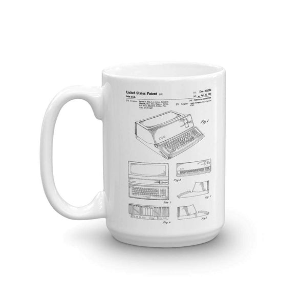 Apple Computer Patent Mug 1983 - Apple Patent, Old Patent Mug, Vintage Computer, Geek Gift, Computer Mug, Steve Jobs Patent, Apple Mug Mug mypatentprints 11 oz. 
