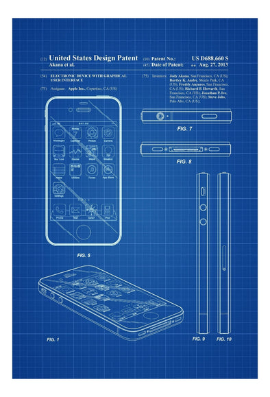 Apple iPhone 4 Patent - Patent Print, Wall Decor, iPhone Patent, Vintage iPhone Blueprint, Vintage Computer, Apple Patent, Steve Jobs Patent mws_apo_generated mypatentprints Blueprint #MWS Options 3480529384 