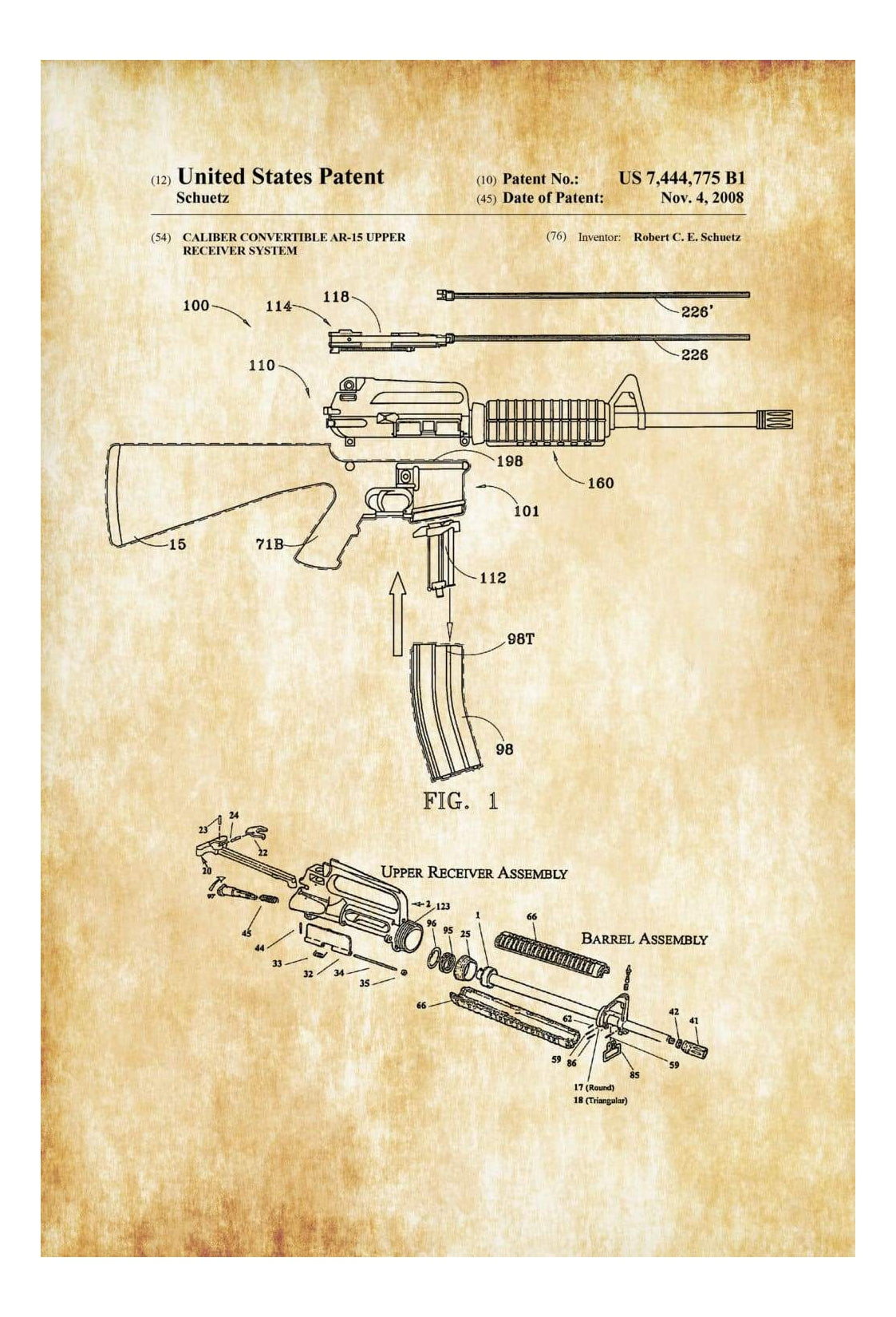 AR 15 Rifle Caliber Converter Patent Patent Print AR 15 Patent Rif Ar 15 rifle caliber converter patent patent print ar 15 patent rif