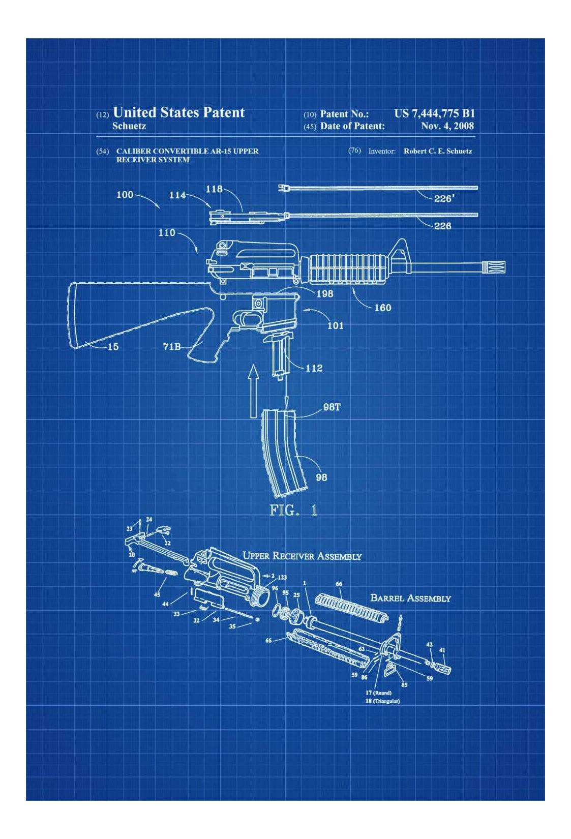 AR 15 Rifle Caliber Converter Patent Patent Print AR 15 Patent Rif Ar 15 rifle caliber converter patent patent print ar 15 patent rif