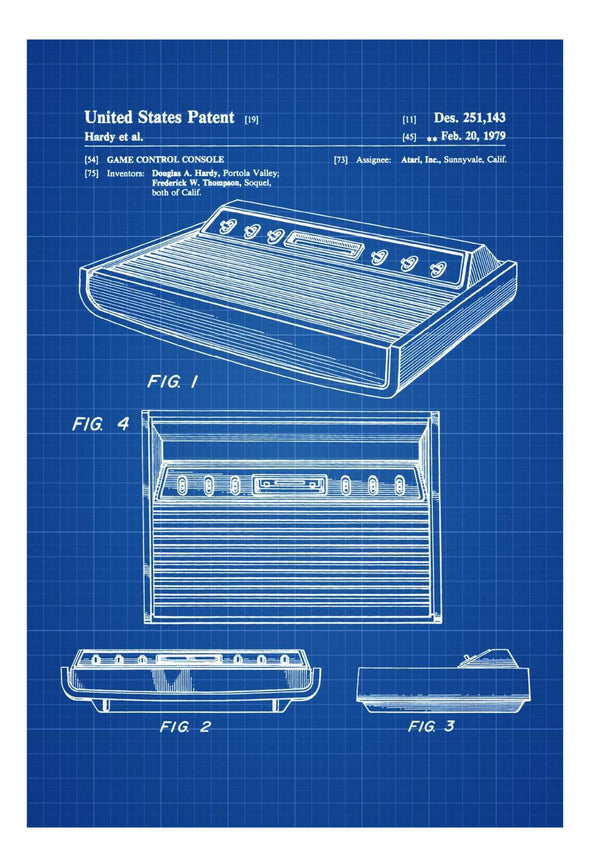 Atari 2600 Patent 1979 - Patent Print, Wall Decor, Atari Art, Atari Poster, Atari 2600 Poster, Atari Patent, Atari 2600