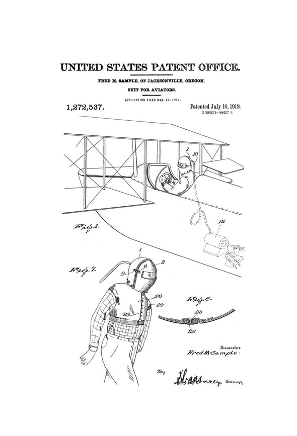 Aviator Suit Patent - Airplane Blueprint, Vintage Aviation Art, Airplane Art, Pilot Gift,  Aircraft Decor, Pilot Suit