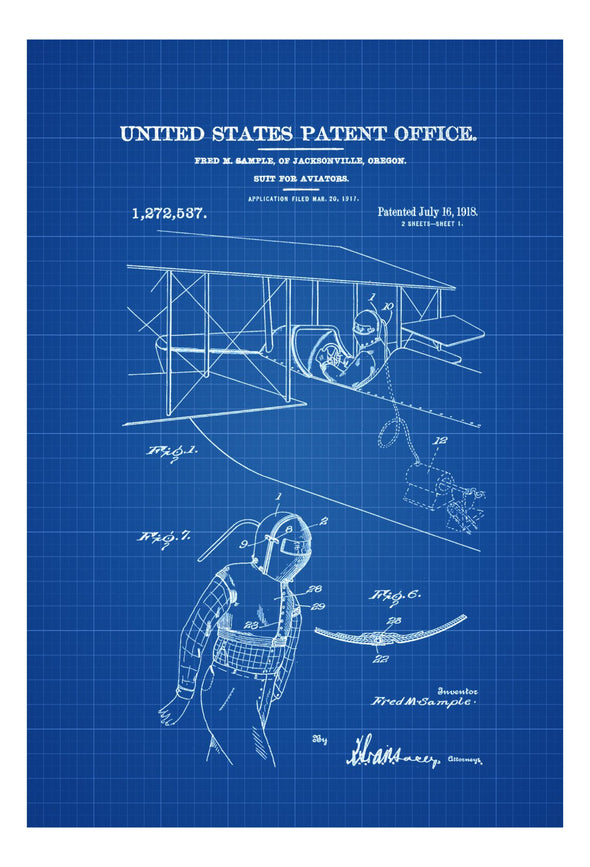 Aviator Suit Patent - Airplane Blueprint, Vintage Aviation Art, Airplane Art, Pilot Gift,  Aircraft Decor, Pilot Suit