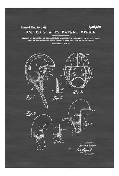 Aviator&#39;s Helmet Patent - Patent Print, Wall Decor, Helmet Patent, Airplane Art, Pilot Gift, Aircraft Decor, Aviation Poster, mws_apo_generated mypatentprints Parchment #MWS Options 3805783350 