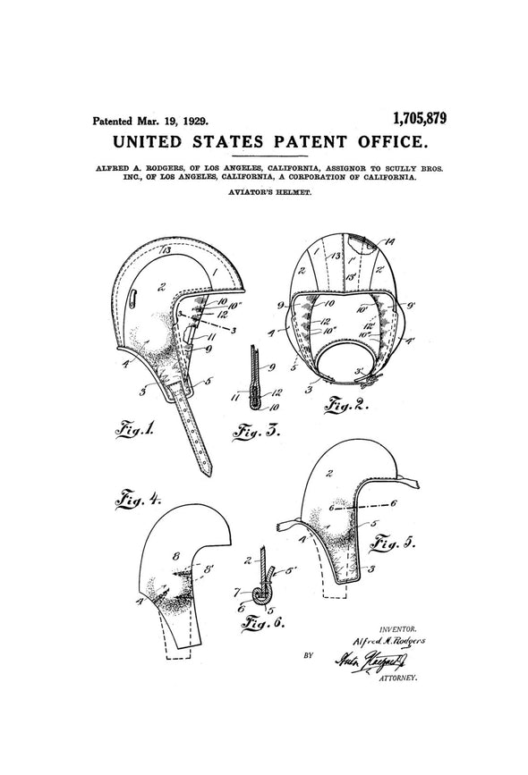 Aviator&#39;s Helmet Patent - Patent Print, Wall Decor, Helmet Patent, Airplane Art, Pilot Gift,  Aircraft Decor, Aviation Poster,