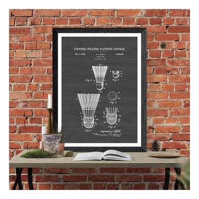 Badminton Bird Patent Print 1936 - Shuttle Cock Patent, Wall Decor, Badminton Art, Badminton Patent, Badminton Blueprint, Badminton Poster Art Prints mypatentprints 10X15 Parchment 