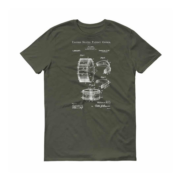 Barry Collapsible Drum Patent T-Shirt 1917 - Musician Shirt, Music Art, Musician Gift, Drum Patent, Drummer T-Shirt, Drum Set, Drummer Gift