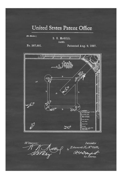Baseball Game Patent - Patent Print, Wall Decor, Baseball Art, Baseball Patent, Baseball Fan Gift, Baseball Blueprint, Baseball Field mws_apo_generated mypatentprints Blueprint #MWS Options 1983358688 