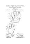 Baseball Glove Patent - Patent Print, Wall Decor, Baseball Art, Glove Patent, Baseball Fan Gift, Baseball Glove Blueprint