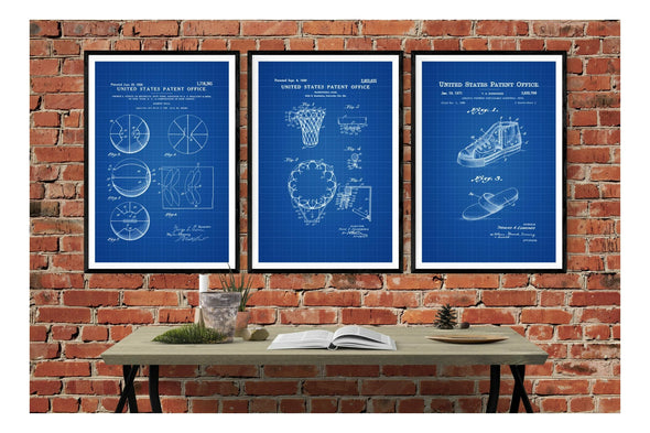 Basketball Patent Collection of 3 Patent Prints - Basketball Poster, Basketball Art, Basketball Hoop Patent, Sports Patent, Basketball Fan Art Prints mypatentprints 