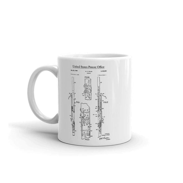 Bassoon Patent Mug 1964 - Patent Mug, Bassoon Mug, Musician Mug, Music Art, Musician Gift, Band Director Gift, Woodwind, Wind Reed Mug mypatentprints 