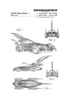 Batmobile Patent Poster - Patent Print, Wall Decor, Batman, Batmobile, DC Comics, Dark Knight